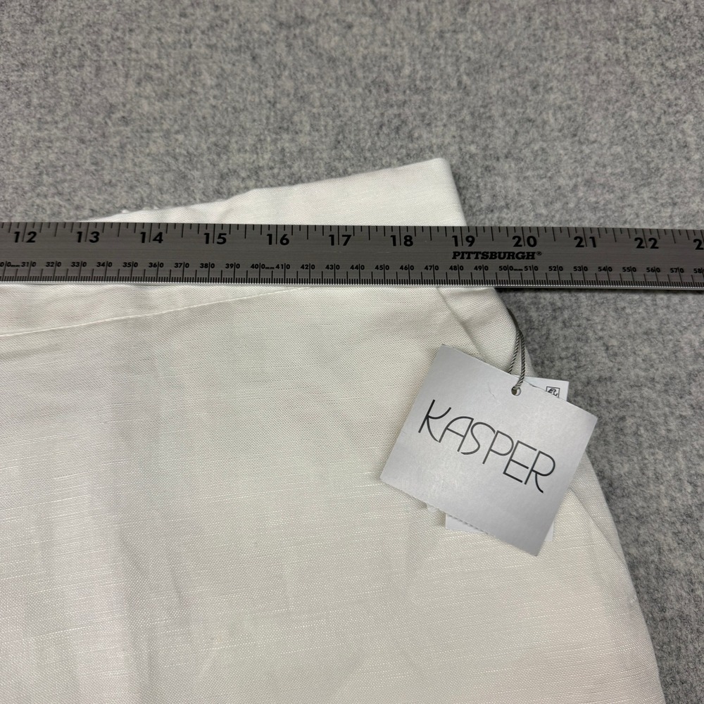 Kasper Linen Blend Wide Leg Trousers XL White Elastic Waist Pockets NWT - Picture 5 of 11